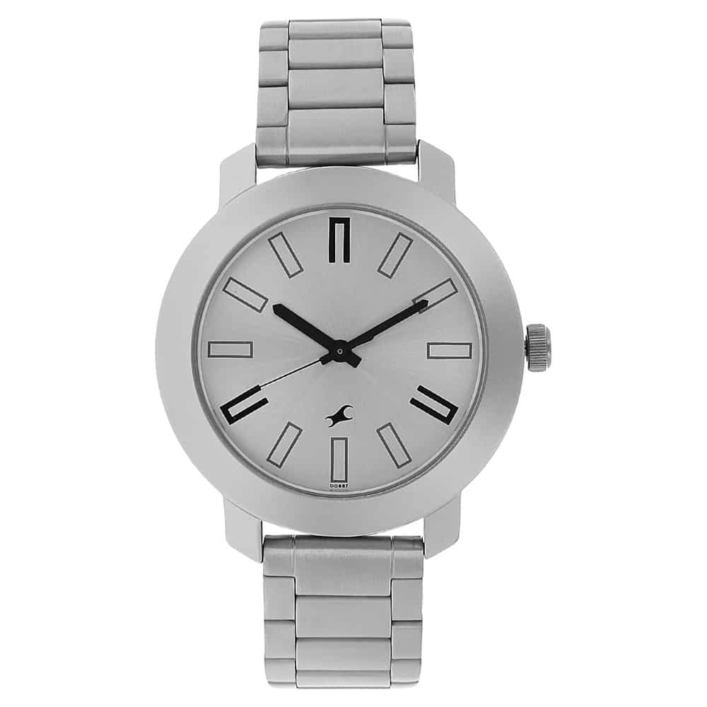 NR3120SM01 SILVER DIAL SILVER STAINLESS STEEL STRAP WATCH - Kamal Watch Company