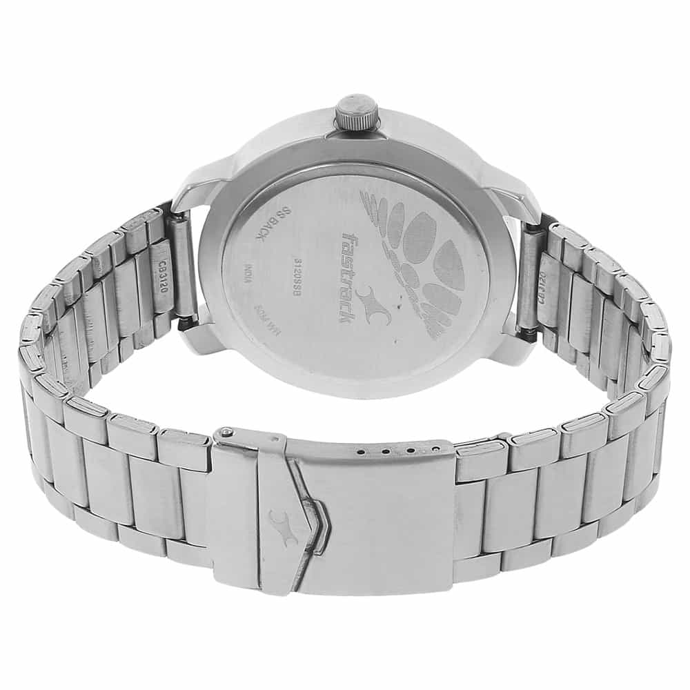 NR3120SM02 BLUE DIAL SILVER STAINLESS STEEL STRAP WATCH - Kamal Watch Company