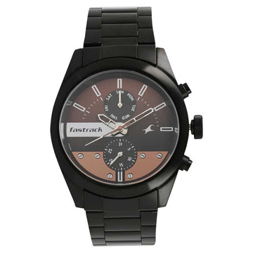 NR3165NM01 ALL NIGHTERS BROWN DIAL METAL STRAP WATCH - Kamal Watch Company