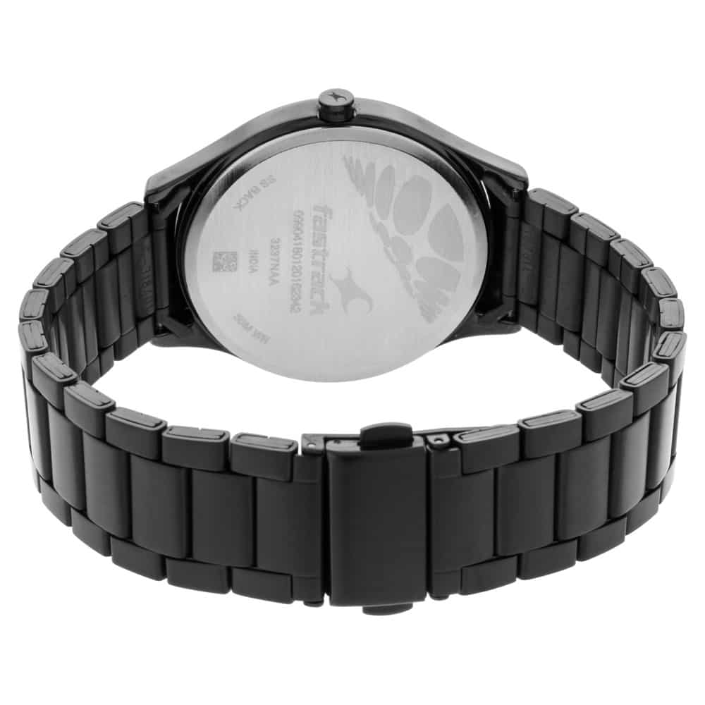 NP3237NM01 TRIPSTER BLACK DIAL STAINLESS STEEL STRAP WATCH - Kamal Watch Company
