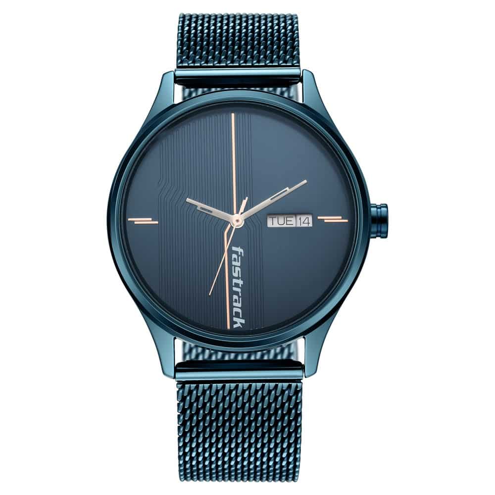 NR3247QM01 STYLE UP BLUE DIAL STAINLESS STEEL STRAP WATCH - Kamal Watch Company