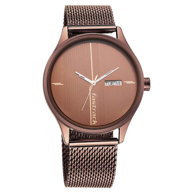 Style Up Brown Dial Stainless Steel Strap Watch NR3247QM02 - Kamal Watch Company