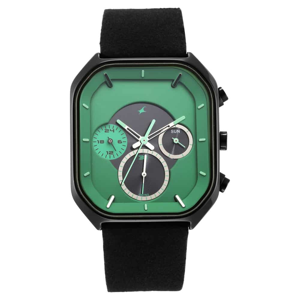 NR3270NL01 AFTER DARK GREEN DIAL LEATHER STRAP WATCH