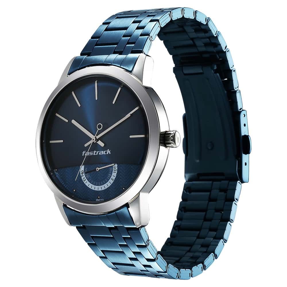 NR3289KM02 OPULENCE BLUE DIAL STAINLESS STEEL STRAP WATCH - Kamal Watch Company