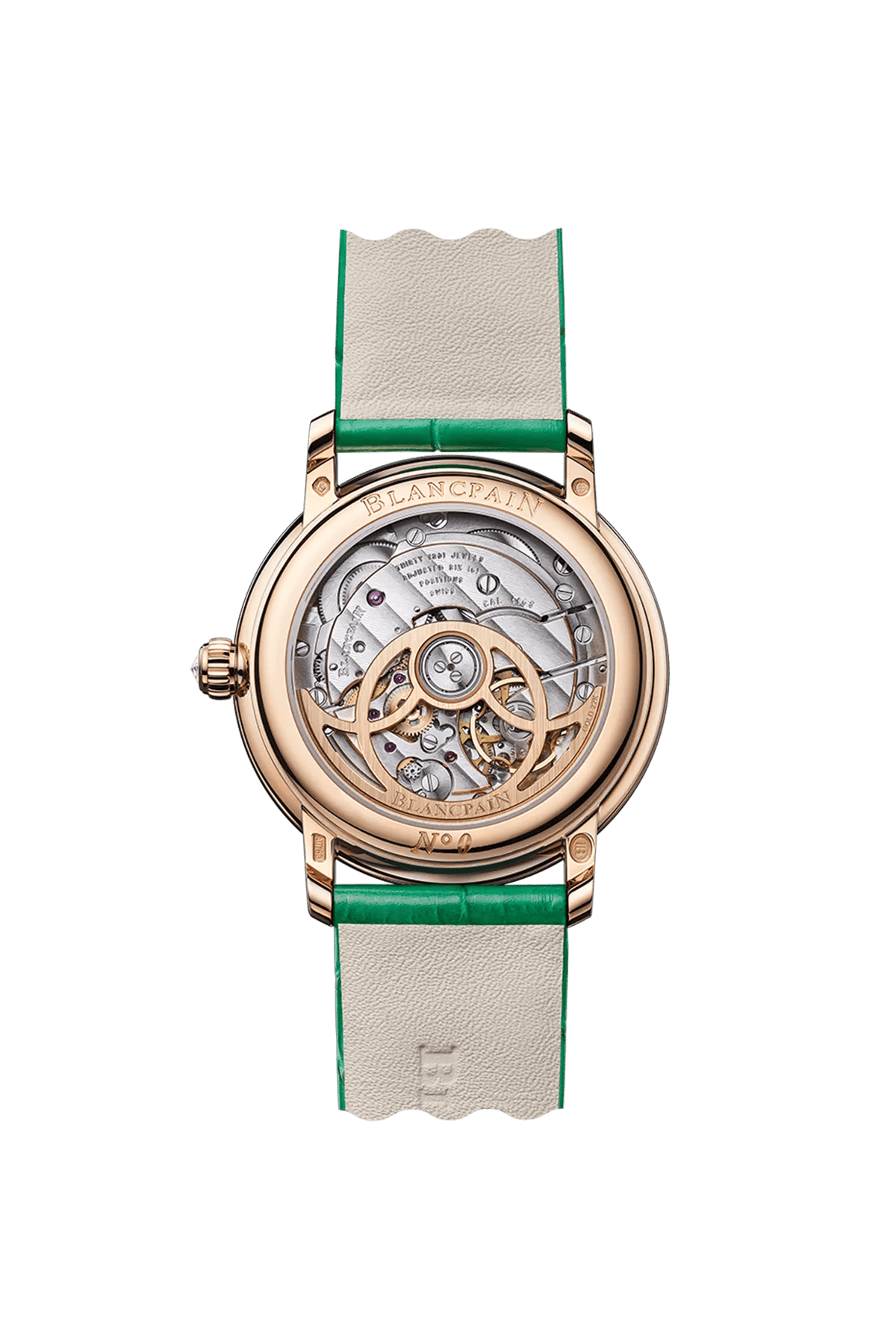Blancpain Ladybird Colors 3661A-2954-55B – sapphire caseback showing calibre 1163