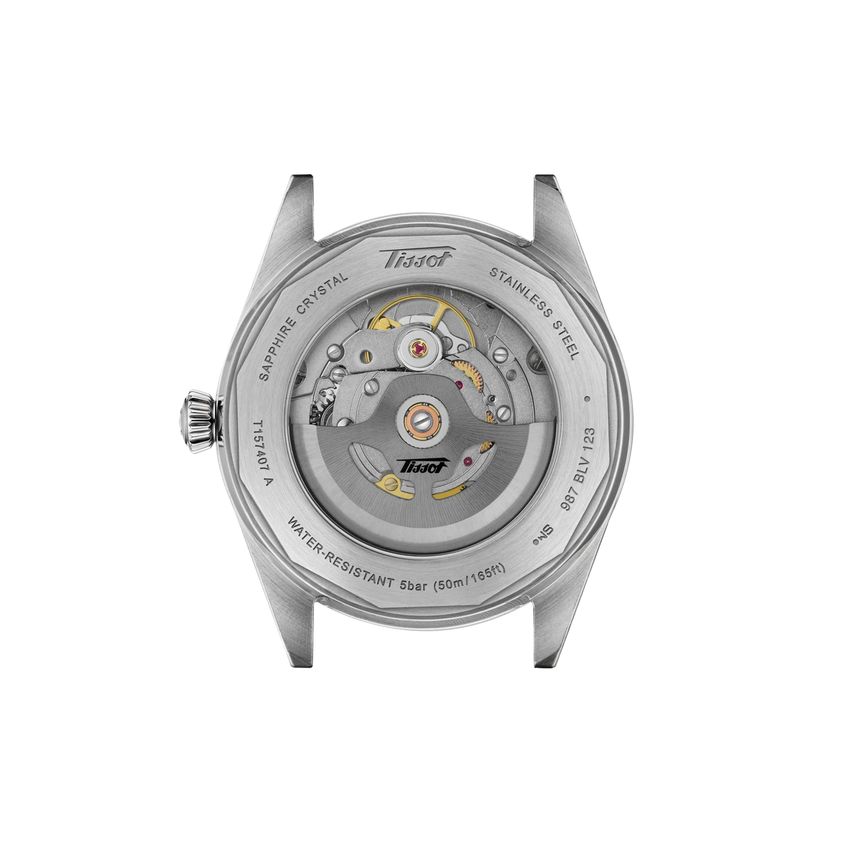 Tissot Visodate 39mm T157.407.11.041.00 Unisex Watch - case-back view