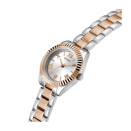 Guess Women's Watch Silver & Rose Gold Tone Case Quartz GW0687L3
