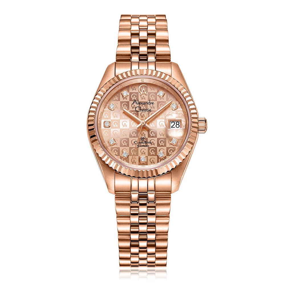 AC 5014 LDB Classic Steel Sapphire Ladies Watch – Rose Gold