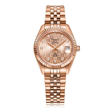 AC 5014 LDB Classic Steel Sapphire Ladies Watch – Rose Gold
