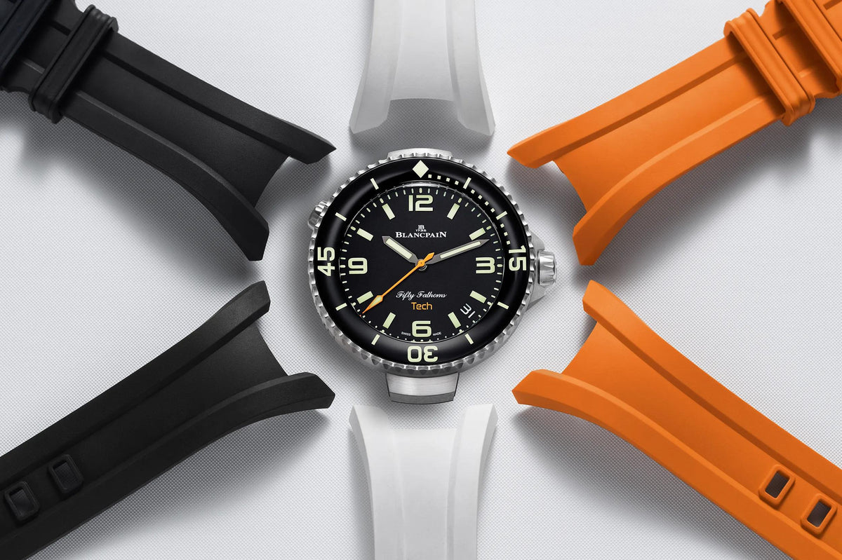 Blancpain Fifty Fathoms Tech 5029-12B30-94A – with its set of two interchangeable rubber straps
