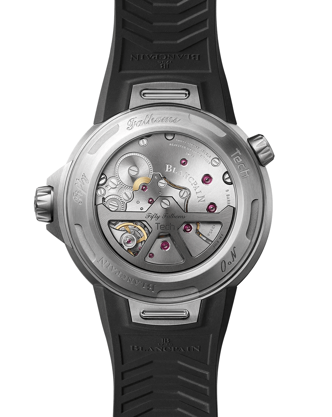Blancpain Fifty Fathoms Tech 5029-12B30-94A – sapphire caseback showing calibre 1315A