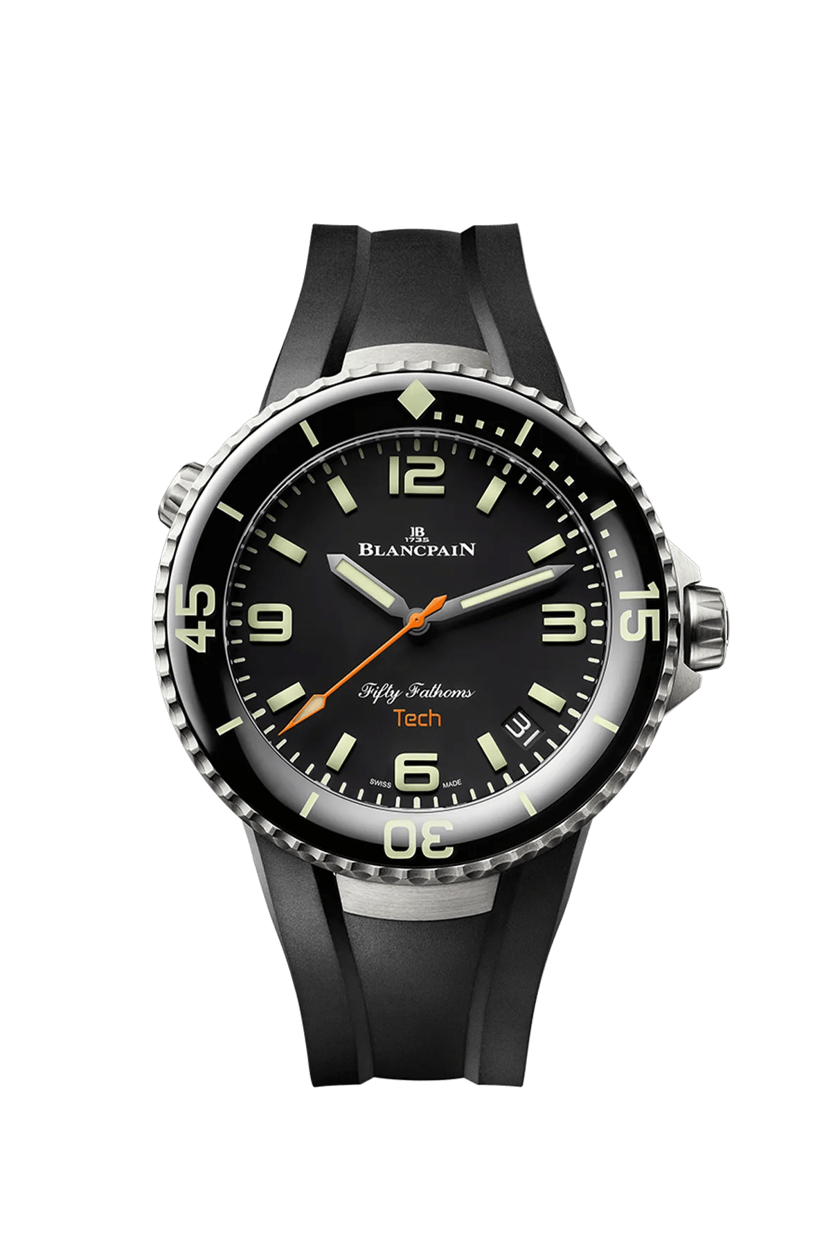 Blancpain Fifty Fathoms Tech 5029-12B30-94A 45 mm Titanium Black Dial Watch for Men