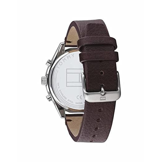 Tommy Hilfiger Mens 44 mm Grey Dial Leather Analog Watch - NCTH1791729W - Kamal Watch Company