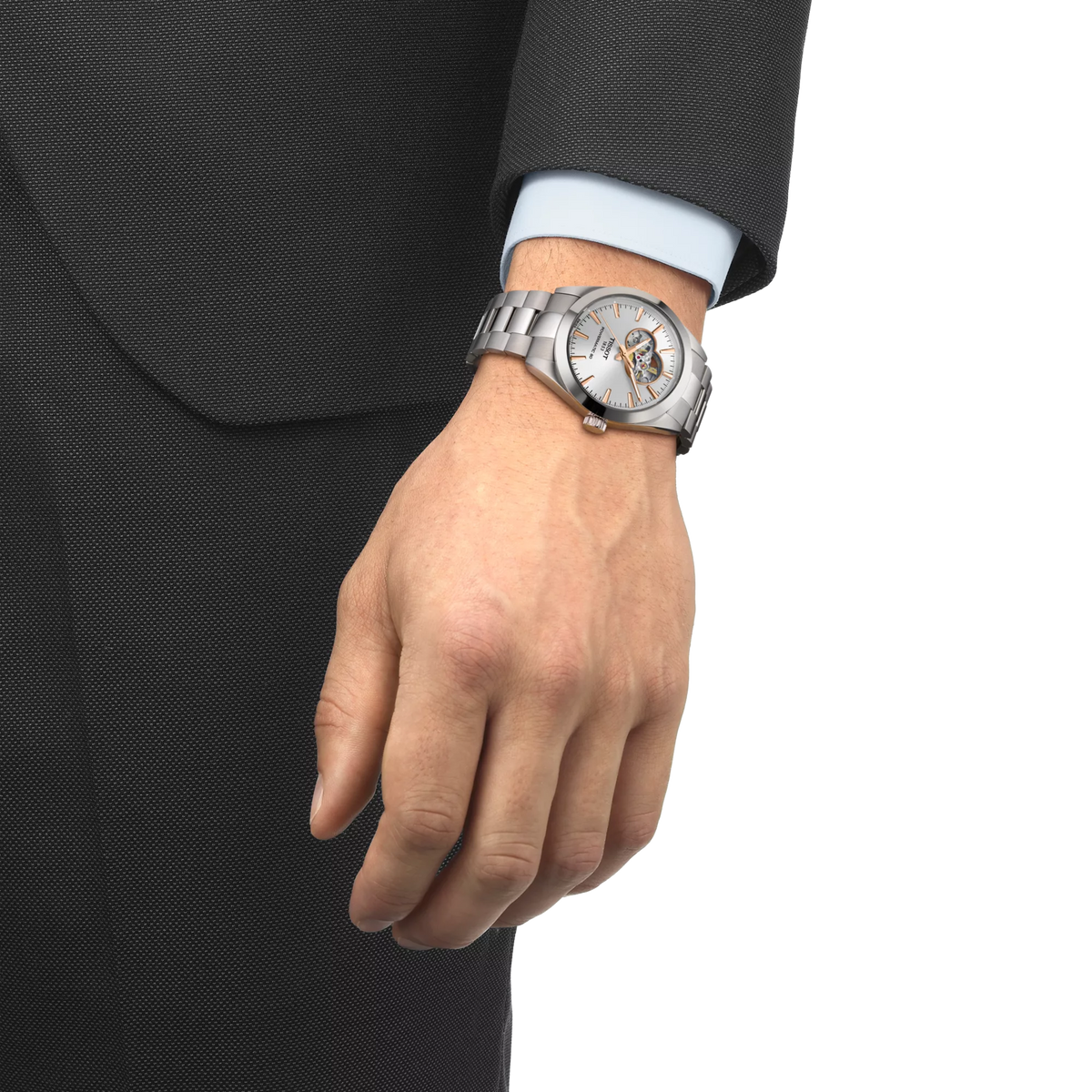 Tissot Gentleman Open Heart 40mm T127.407.11.031.01 Watch for Men - on the wrist