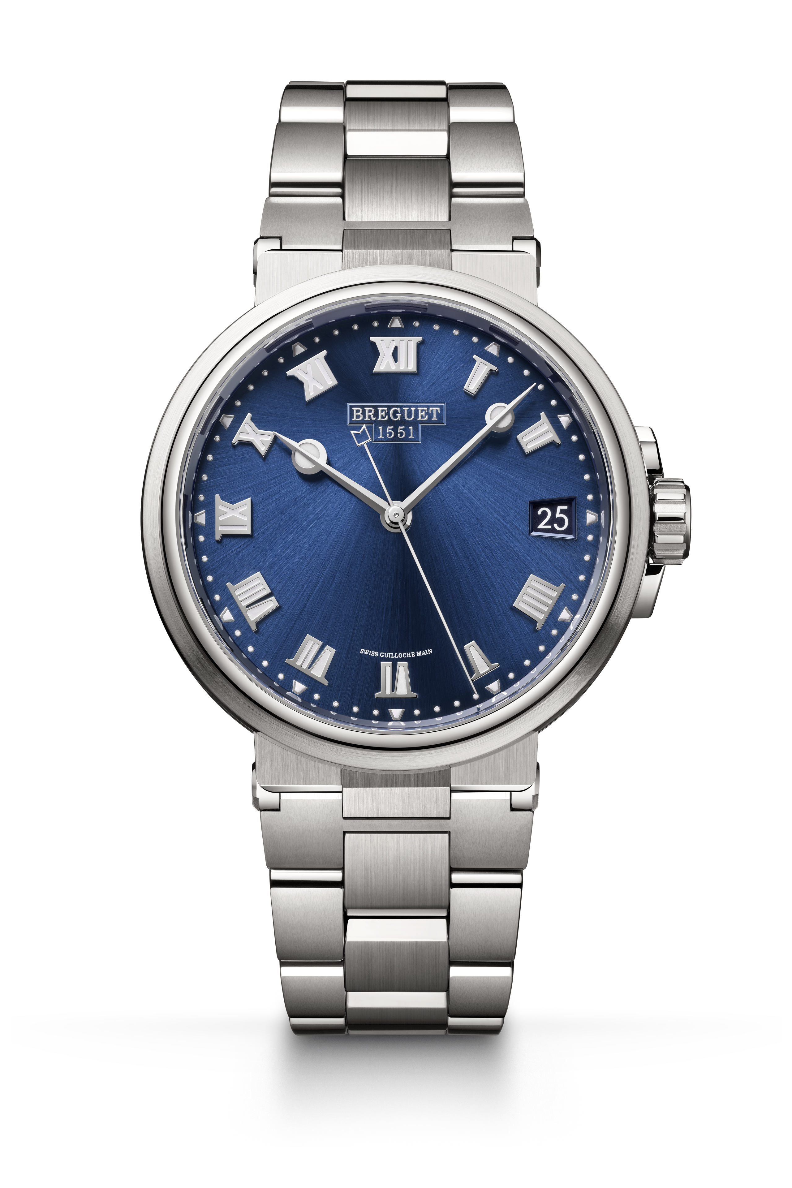 Breguet Marine 5517 5517TI/Y1/TZ0 40 mm Titanium Blue Dial Watch for Men