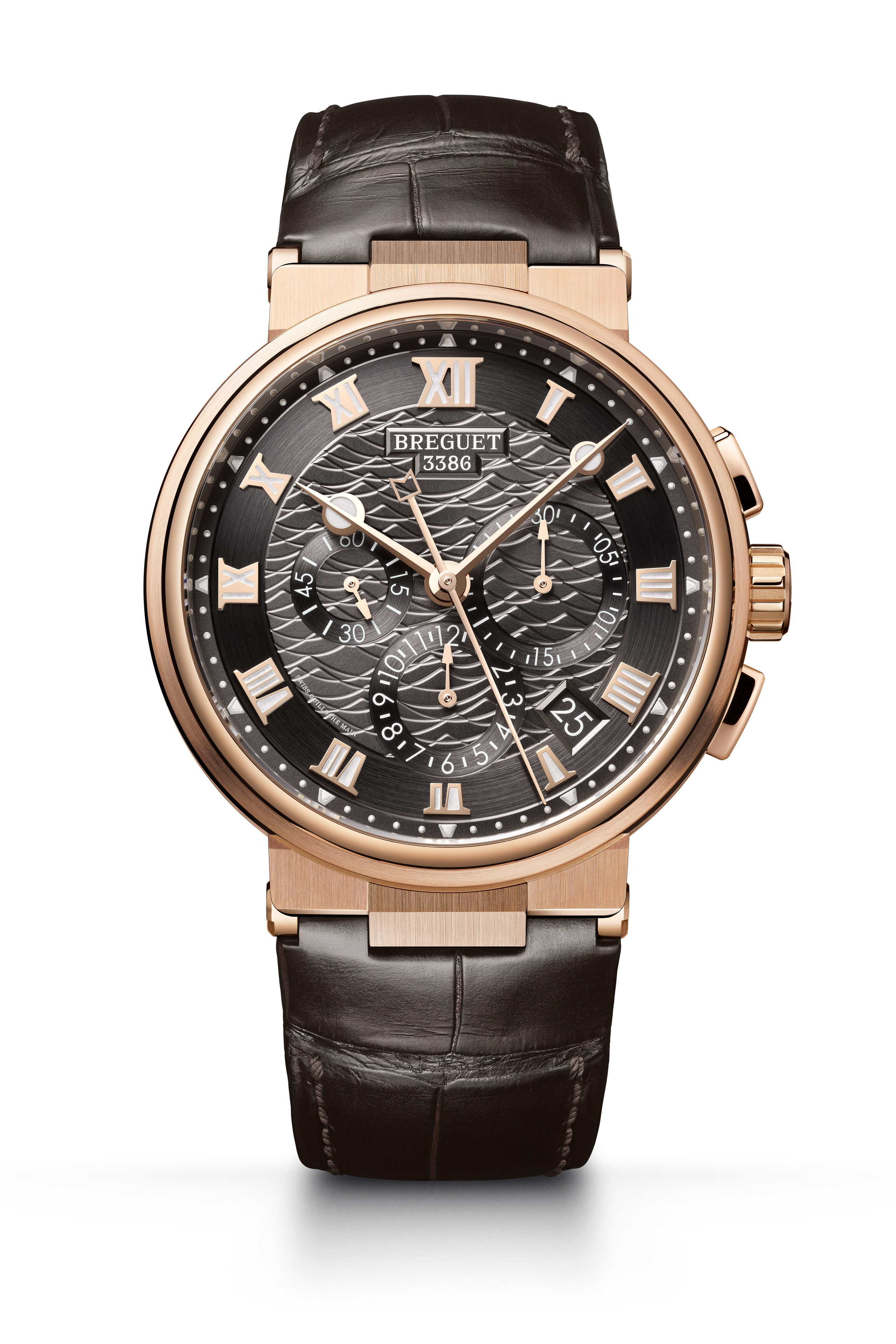 Breguet Marine Chronographe 5527 5527BR/G3/9WV 42.3 mm Rose Gold Slate Dial Watch for Men