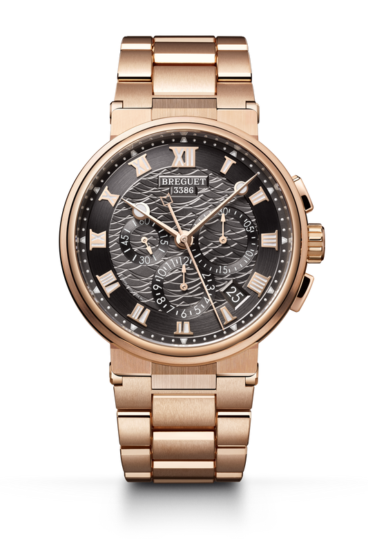 Breguet Marine Chronographe 5527 5527BR/G3/RW0 – front view on rose gold bracelet