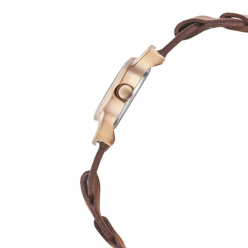 NR6004WL01 ROSE GOLD DIAL LEATHER STRAP WATCH - Kamal Watch Company