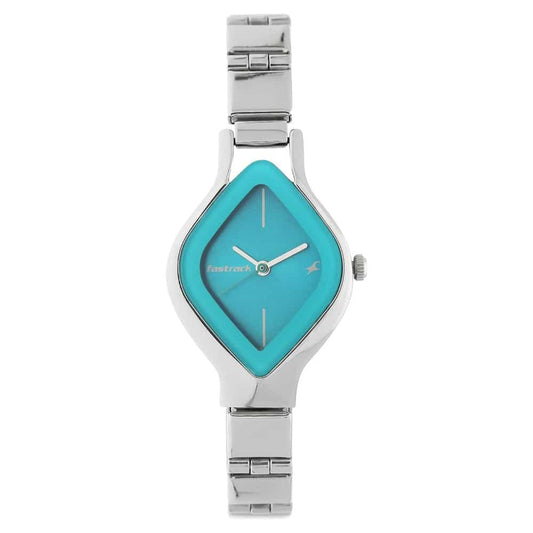 NR6109SM03 BLUE DIAL SILVER STAINLESS STEEL STRAP WATCH - Kamal Watch Company