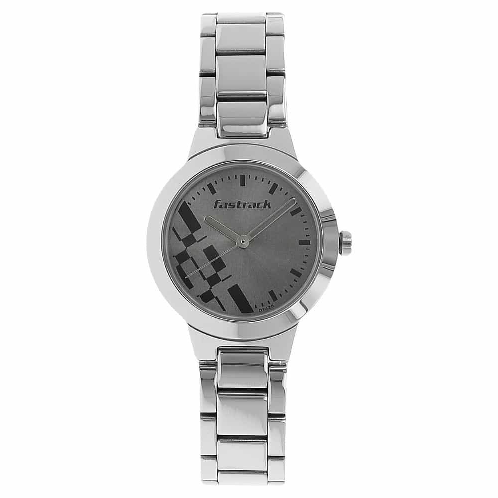 NR6150SM01 CHECKMATE GREY DIAL STAINLESS STEEL STRAP WATCH - Kamal Watch Company