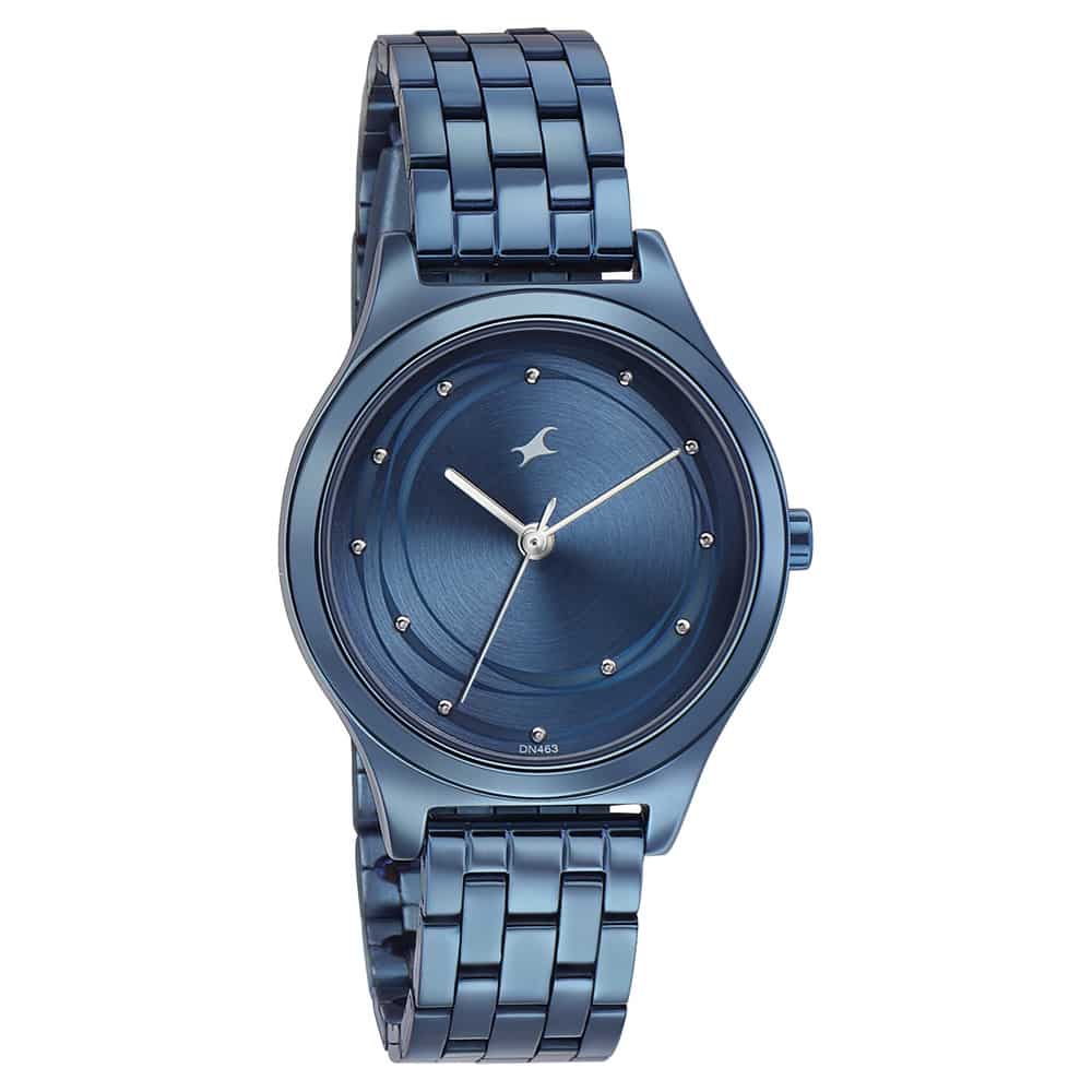 6152QM01 FASTRACK STYLE UP BLUE DIAL STAINLESS STEEL STRAP WATCH FOR GIRLS - Kamal Watch Company