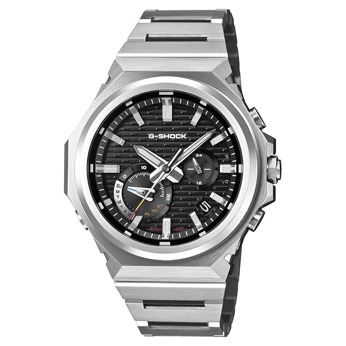 Casio G-Shock Men Solar Black Dial Analog Stainless Steel Watch G1770
