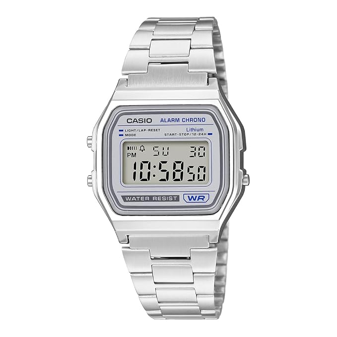 Casio Vintage Unisex Quartz Transparent Dial Digital Stainless Steel Watch D426