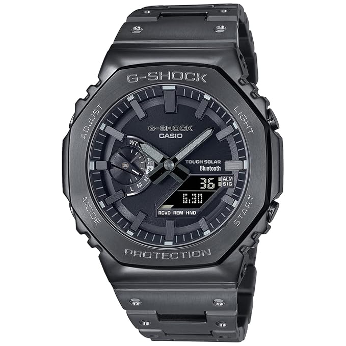 Casio G-Shock Men Solar Black Dial Analog-Digital Stainless Steel Watch G1271