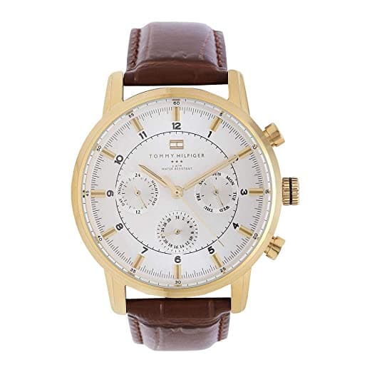 Tommy Hilfiger Mens Silver Dial Leather Analogue Watch - Nbth1790874