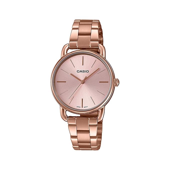 Casio Enticer Women Quartz Rose Gold Dial Analog Stainless Steel Watch A1795