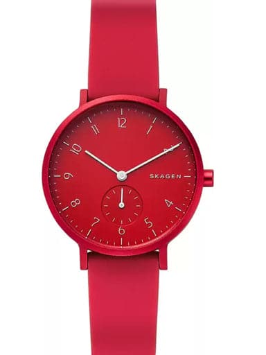 Skagen Aaren Kulor Red Silicone Unisex Watch - Kamal Watch Company