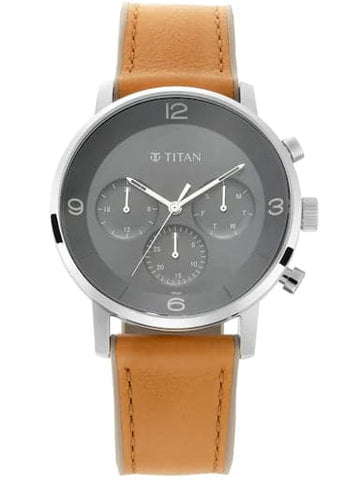 Titan Athleisure Black Multi-Function Dial Hybrid Strap Men's Watch 90119SP01 - Kamal Watch Company