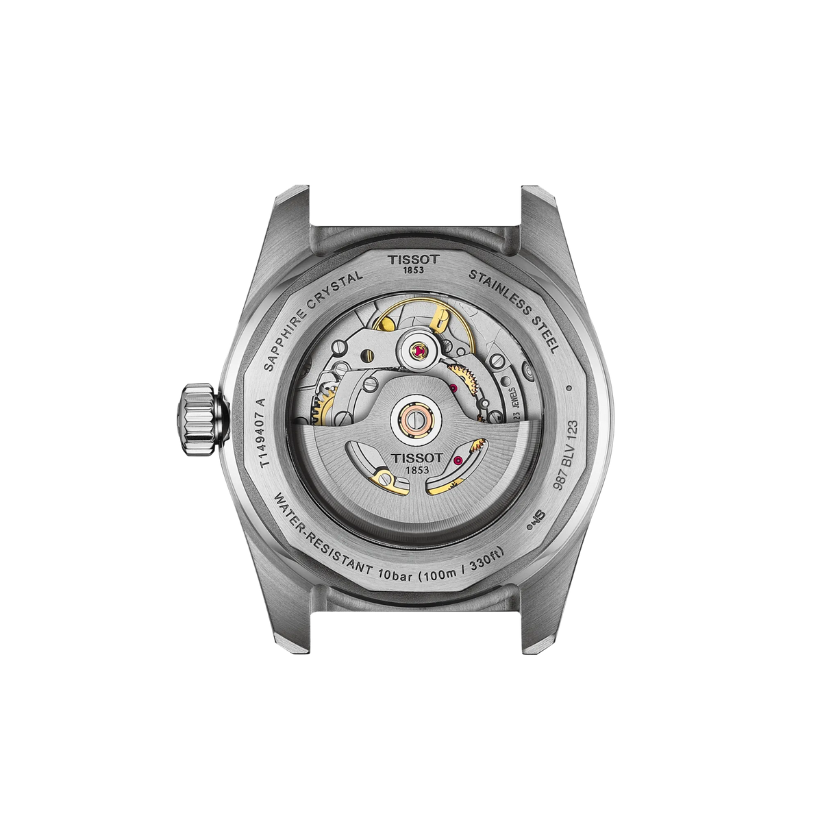 Tissot PR516 38mm T149.407.11.031.00 Unisex Watch - case-back view