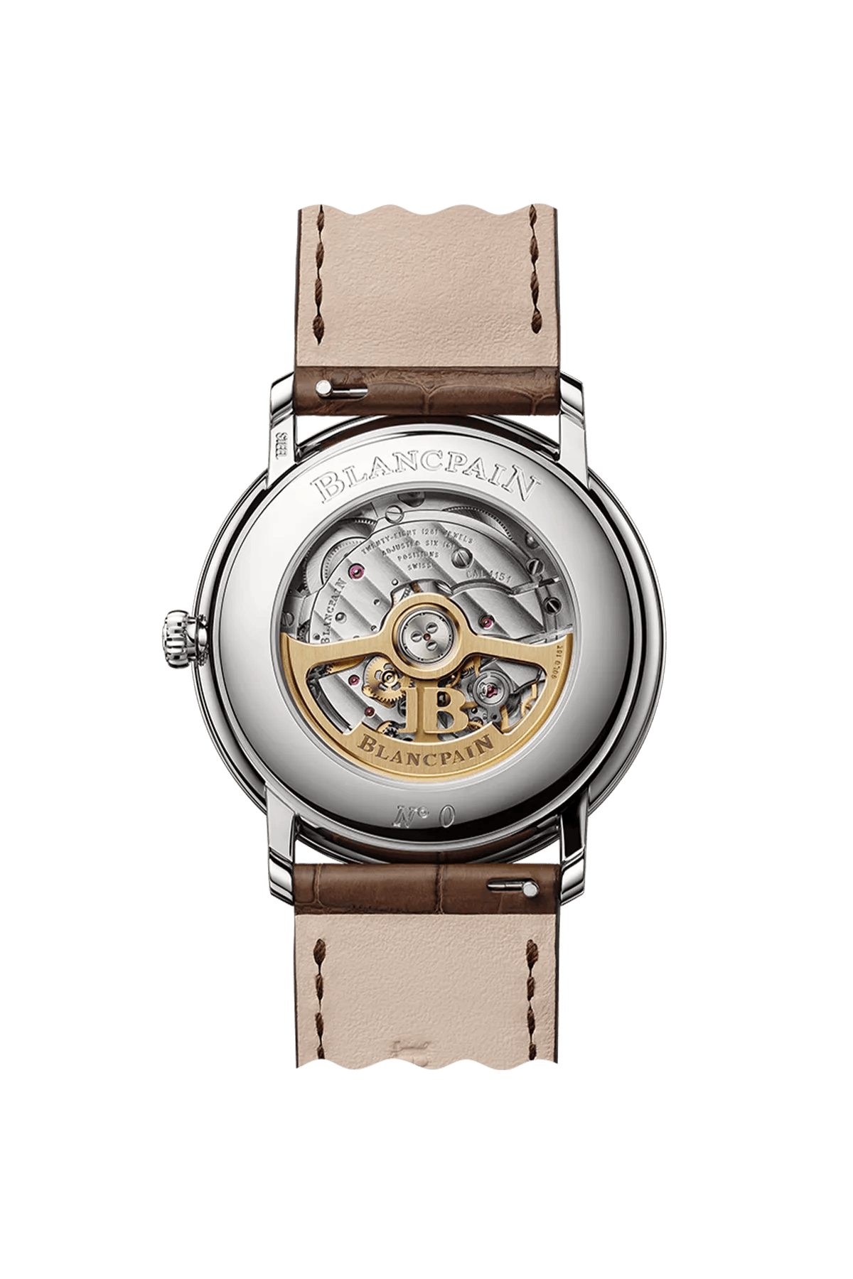 Blancpain Villeret Ultraplate 6651N-1146-55B – sapphire caseback showing calibre 1151