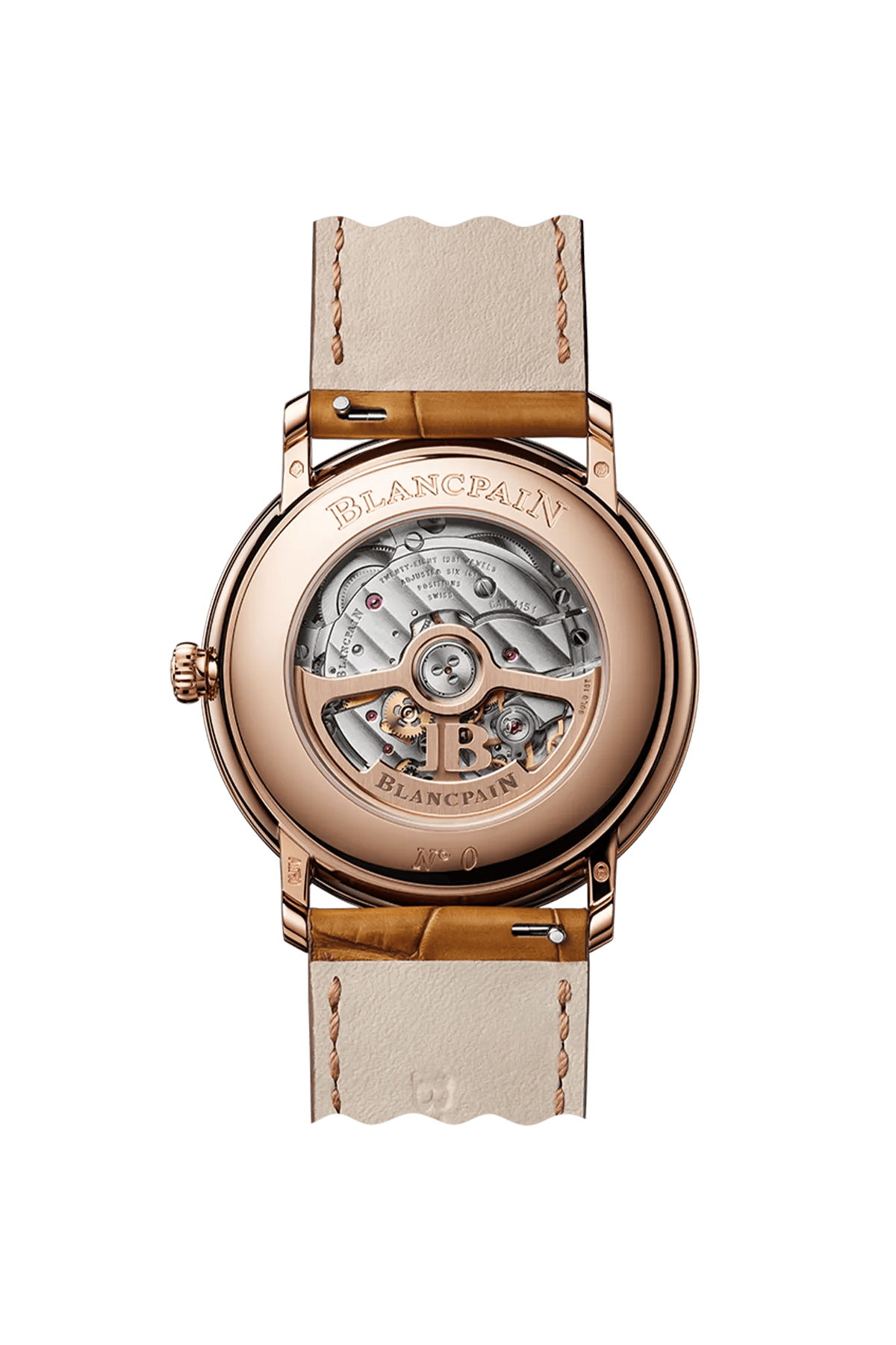 Blancpain Villeret Ultraplate 6651N-3642-55B – sapphire caseback showing calibre 1151