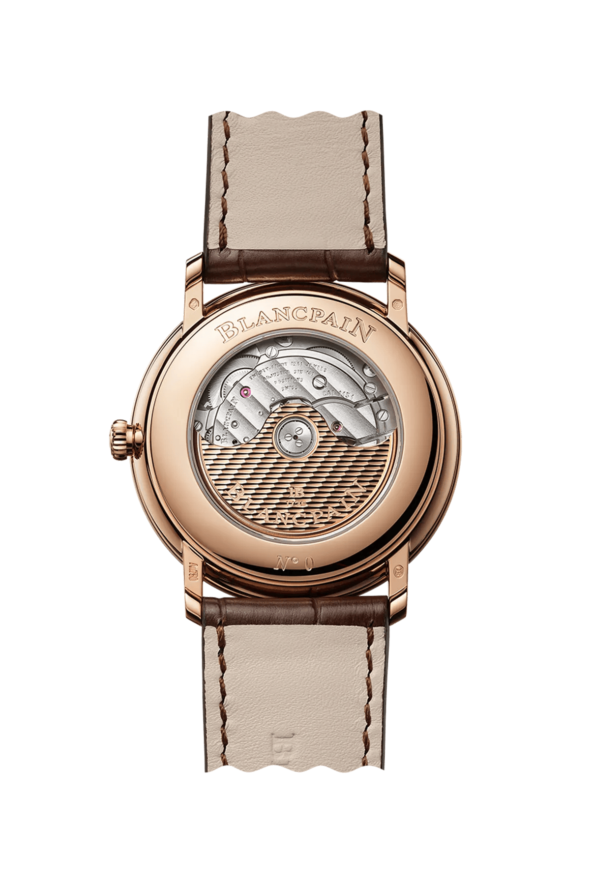 Blancpain Villeret Extraplate 6651-3653-55B – sapphire caseback showing calibre 1151