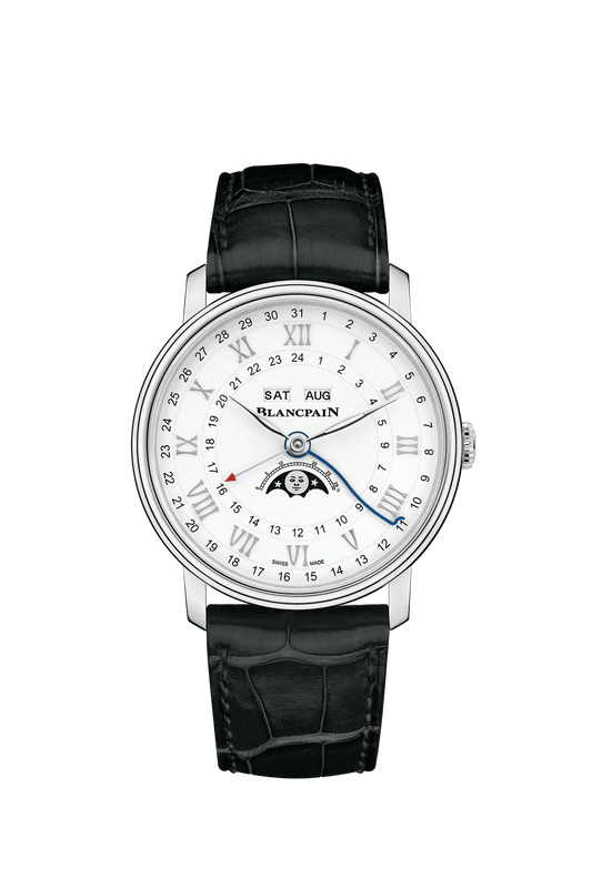 Blancpain Villeret Quantième Complet Phases de Lune GMT 6676-1127-55B – front view