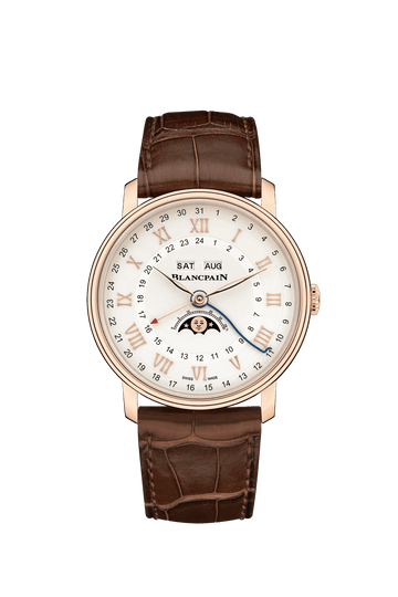Blancpain Villeret Quantième Complet Phases de Lune GMT 6676-3642-55B – front view