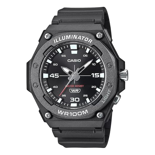 Casio Youth Men Quartz Black Dial Analog Resin Watch D355