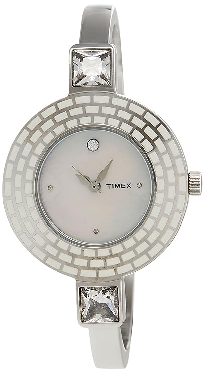 Timex Bangle Analog Mother of Pearl Dial Women's Watch - TI000N30200