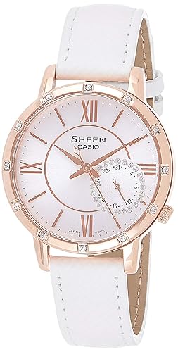 Casio Sheen Analog White Dial Women's Watch - SHE-3046GLP-7AUDR(SX164)