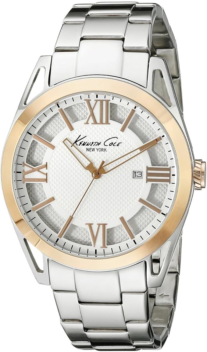 Kenneth Cole KC9373 44mm Silver Steel Bracelet & Case Mineral Men's Watch