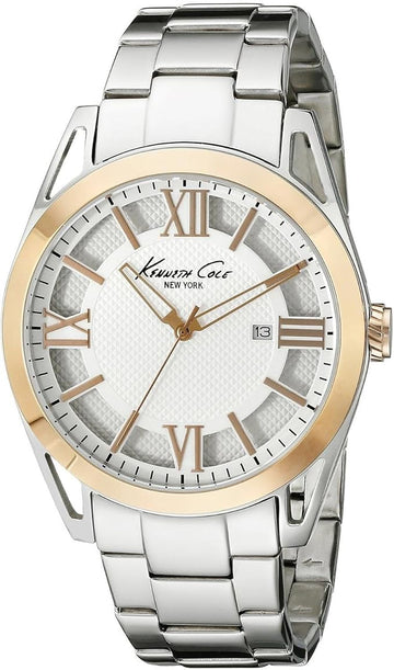 Kenneth Cole KC9373 44mm Silver Steel Bracelet & Case Mineral Men's Watch