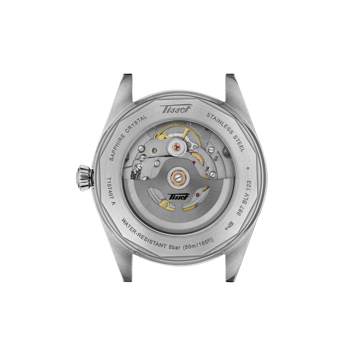 Tissot Visodate 39mm T157.407.16.031.00 Unisex Watch - case-back view