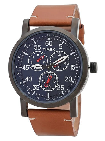 TIMEX Leather Analog Blue Dial Men's Watch-Tweg16603