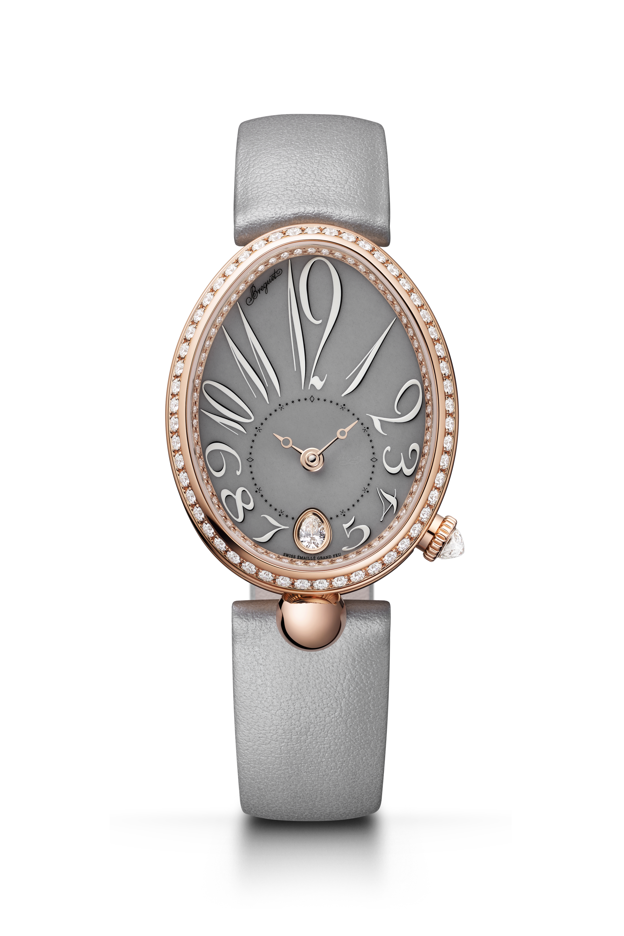 Breguet Reine de Naples 8918 8918BR/2A/364 D0 36.5 x 28.5 mm Rose Gold Grey Enamel Dial Watch for Women