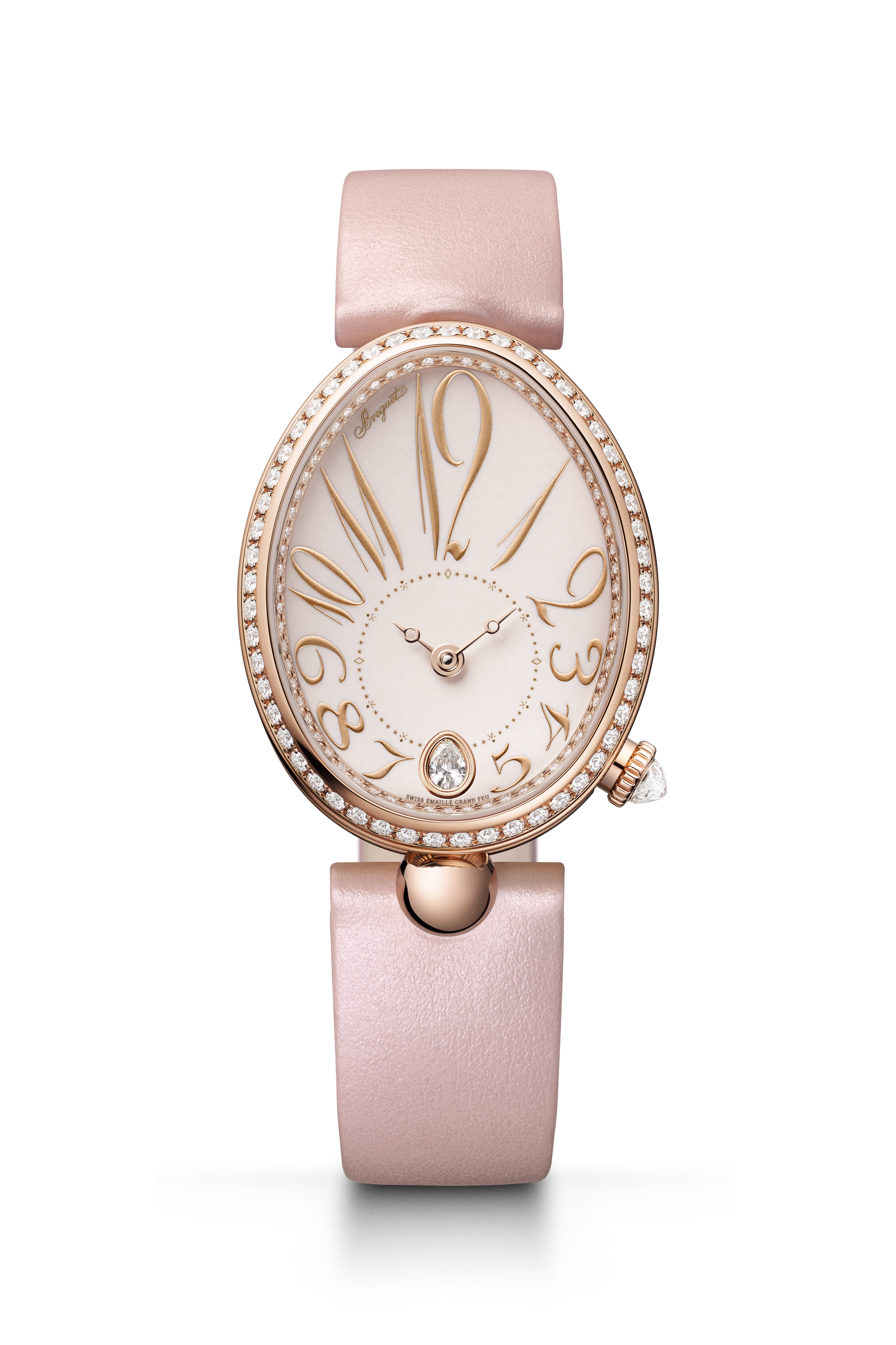 Breguet Reine de Naples 8918 8918BR/2C/364 D00D 36.5 x 28.5 mm Rose Gold Pink Enamel Dial Watch for Women