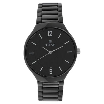 Titan Black Dial Analog Ceramic Strap Ceramic Strap Watch for Men