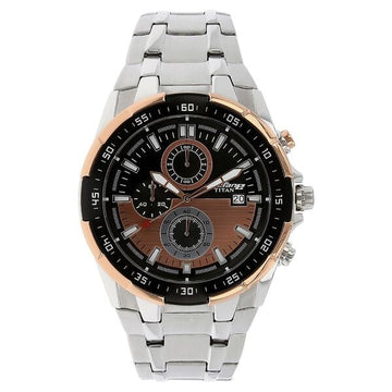Titan Quartz Chronograph Black Dial Stainless Steel Strap Watch for Men
