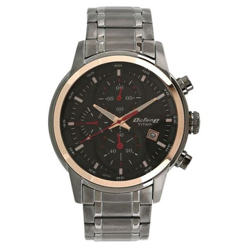 Titan Octane Quartz Chronograph Black Dial Stainless Steel Strap Watch for Men